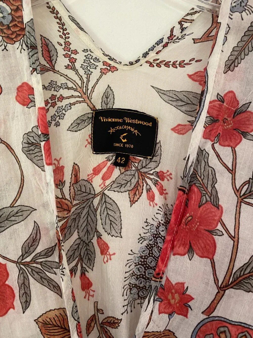 Vivienne Westwood Anglomania Blouse & Skirt Set in Botanical Poppy Print - Picture 8 of 13